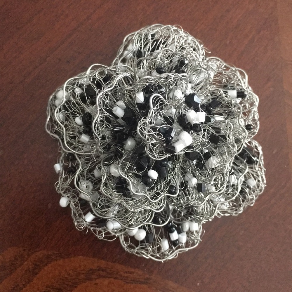 Chico’s Fabric, Wire and Bead Brooch